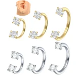 ASTM F136 Titanium 18G CZ Horseshoe Ring For Septum, Ear Or Lip Piercing