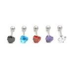 316L Surgical Steel Heart Tongue Ring For Tongue Piercing