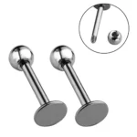 ASTM F136 Titanium Externally Threaded Labret Stud For Lip Or Cartilage Piercing