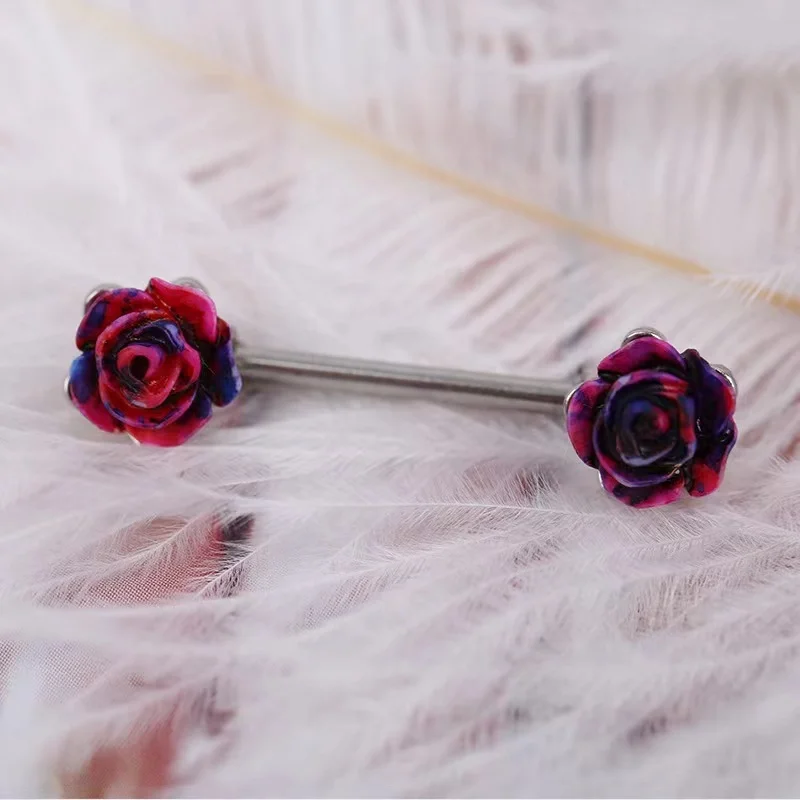 316L Surgical Steel Butterfly Flower Industrial Barbell For Industrial Piercing - Image 2