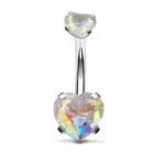 316L Surgical Steel 14G CZ Belly Button Ring For Navel Piercing