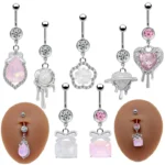 316L Surgical Steel 14G Belly Button Ring For Navel Piercing