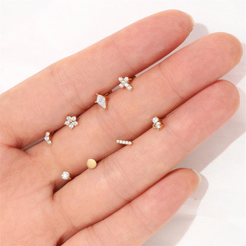 14K Solid Gold Cartilage Stud For Cartilage Or Helix Piercing - Image 2