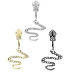 316L Surgical Steel 14G Snake Belly Button Ring For Navel Piercing