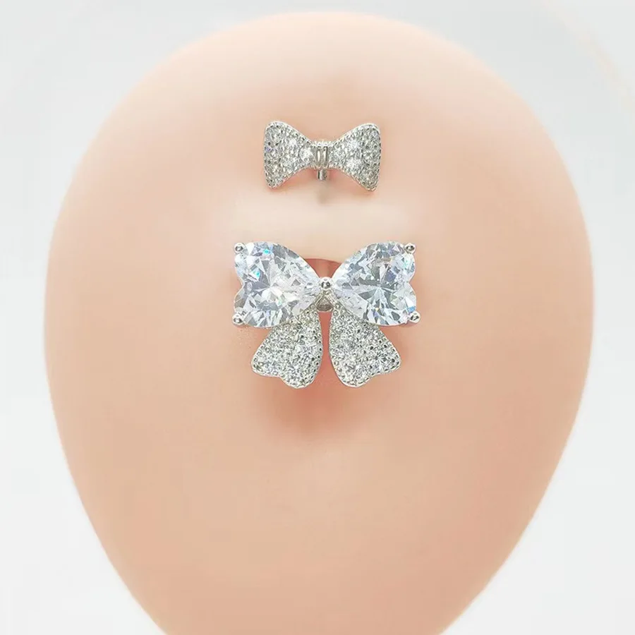 ASTM F136 Titanium 14G Bow Belly Button Ring For Navel Piercing