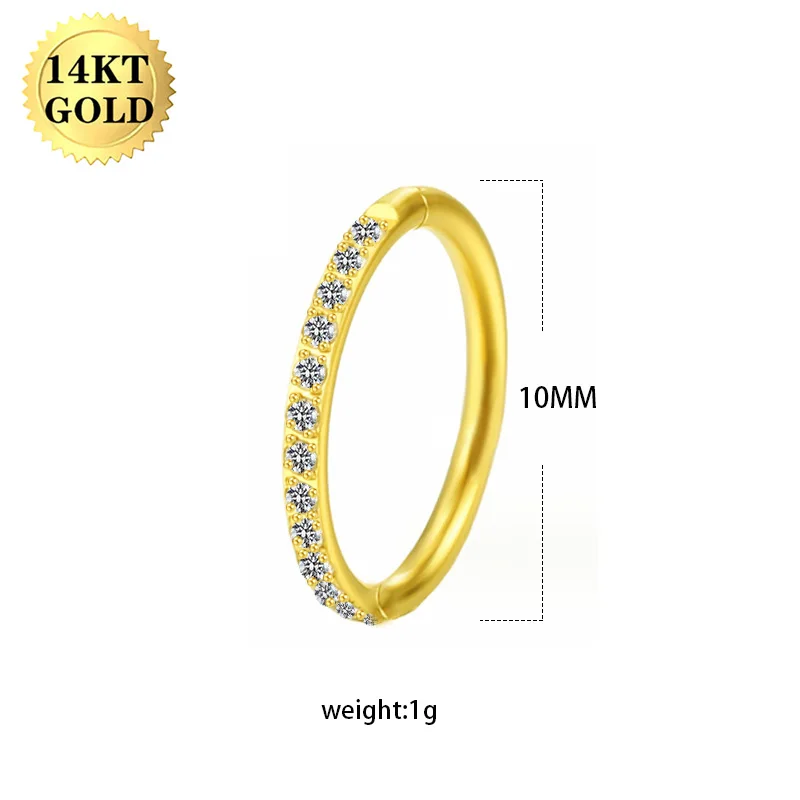 14K Solid Gold Nose Ring For Nose Piercing - Image 2