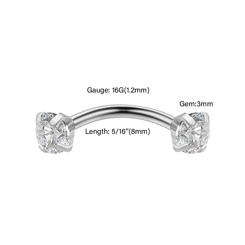 ASTM F136 Titanium 16G Internally Threaded Labret Stud For Lip, Cartilage Or Tragus Piercing - Image 2