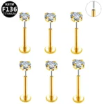 ASTM F136 Titanium 16G Labret Stud For Lip Or Cartilage Piercing