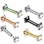 ASTM F136 Titanium 16G CZ Piercing Jewelry
