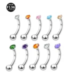 ASTM F136 Titanium 16G Eyebrow Ring For Eyebrow Piercing