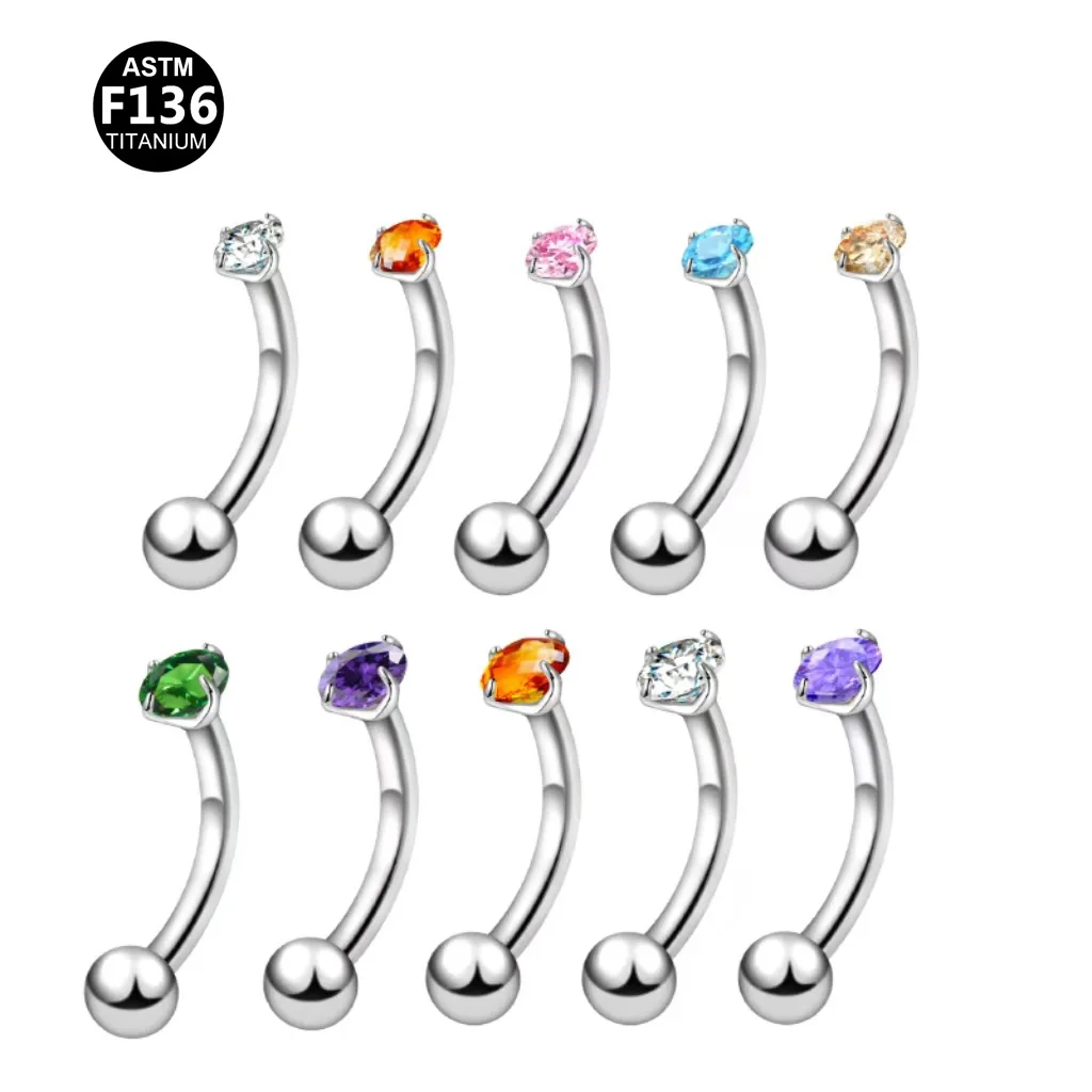 ASTM F136 Titanium 16G Eyebrow Ring For Eyebrow Piercing