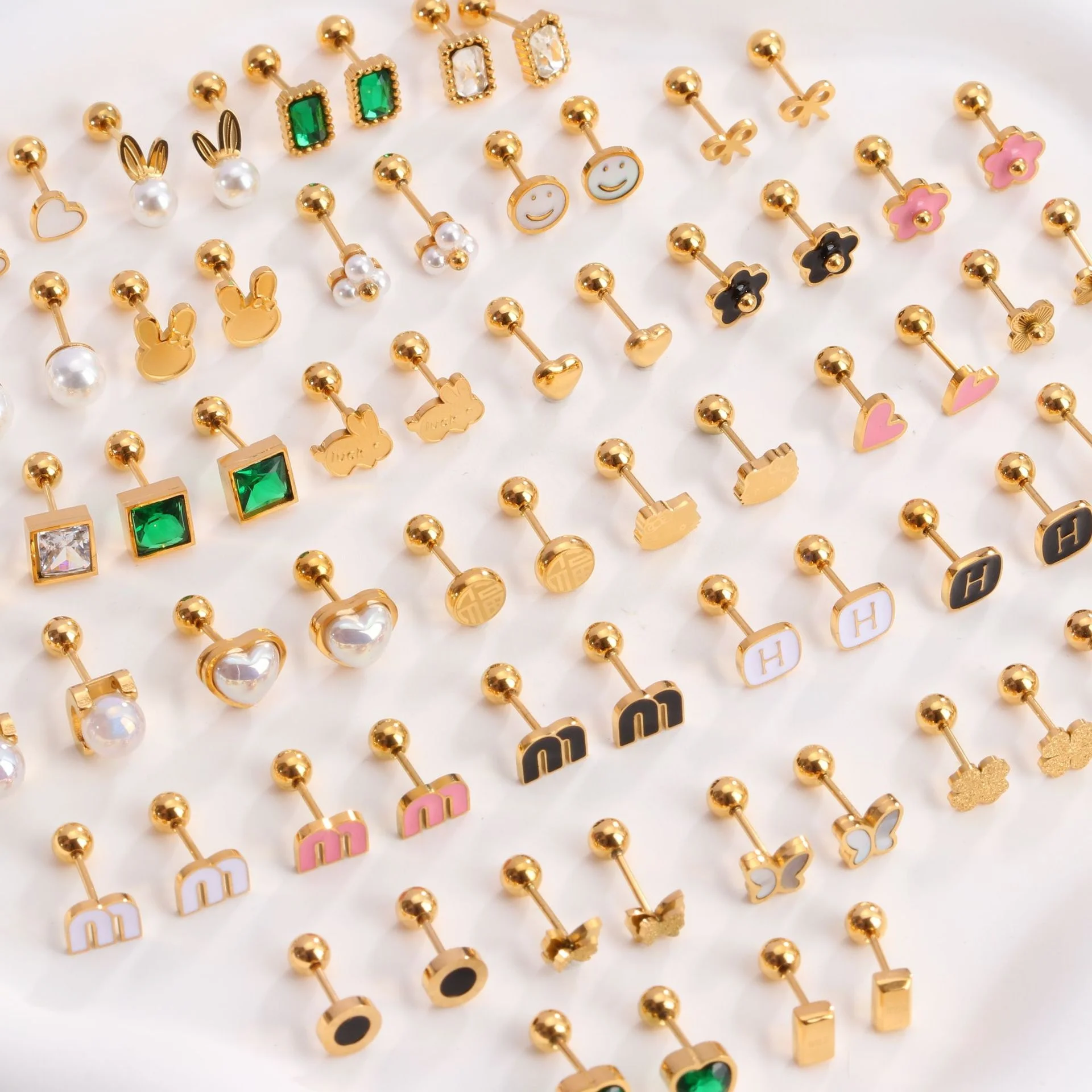 18K Solid Gold Piercing Earring For Ear Piercing