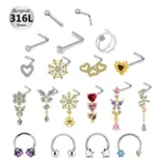18K Solid Gold Horseshoe Ring For Septum, Ear Or Lip Piercing