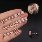 316L Surgical Steel CZ Heart Barbell