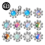 ASTM F136 Titanium Flower Sun Dermal Anchor For Dermal Piercing