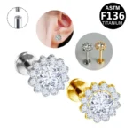 ASTM F136 Titanium Piercing Earring For Ear Piercing