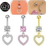 ASTM F136 Titanium Heart Belly Button Ring For Navel Piercing