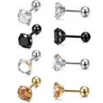 316L Surgical Steel CZ Cartilage Stud For Cartilage Or Helix Piercing