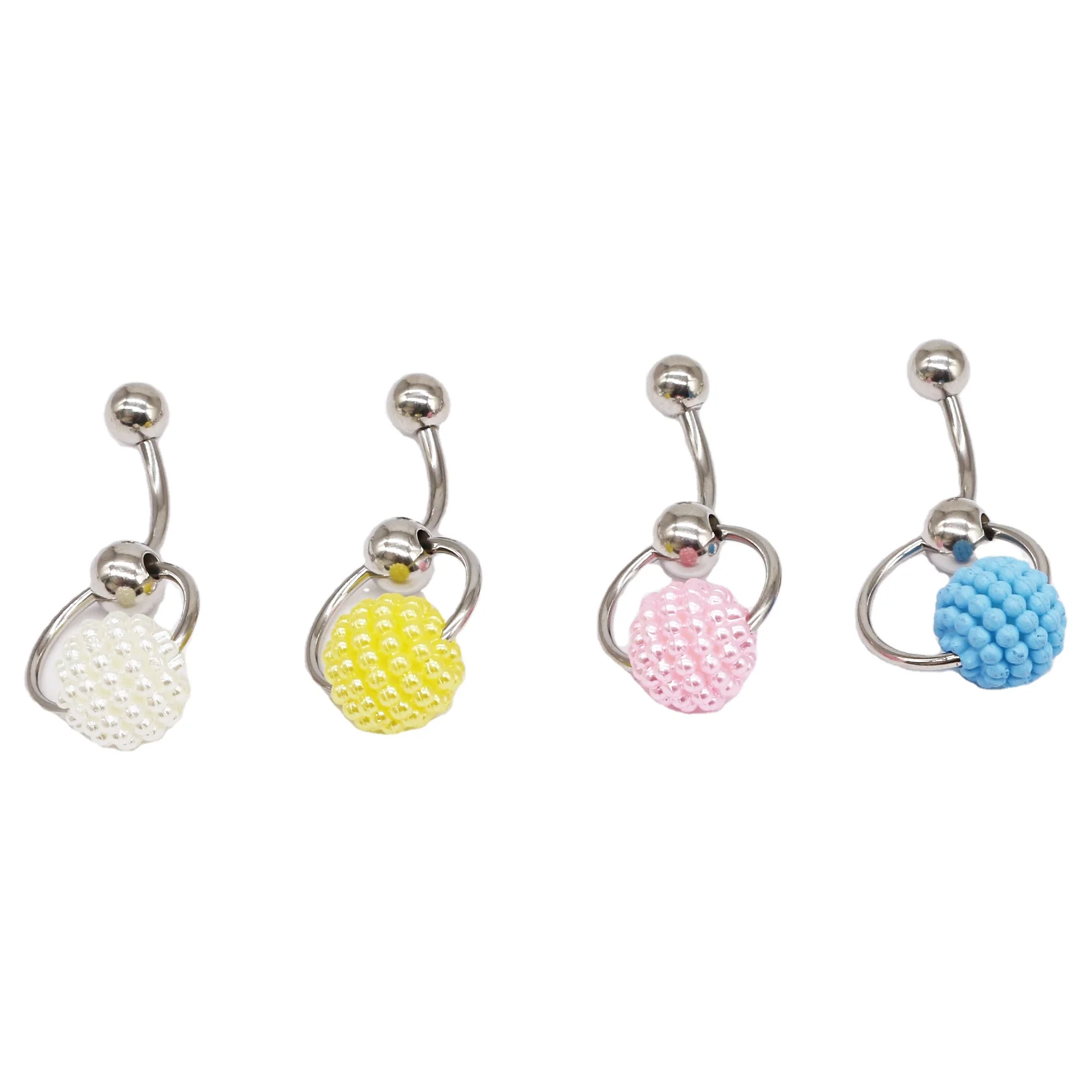 316L Surgical Steel Pearl Belly Button Ring For Navel Piercing - Image 2