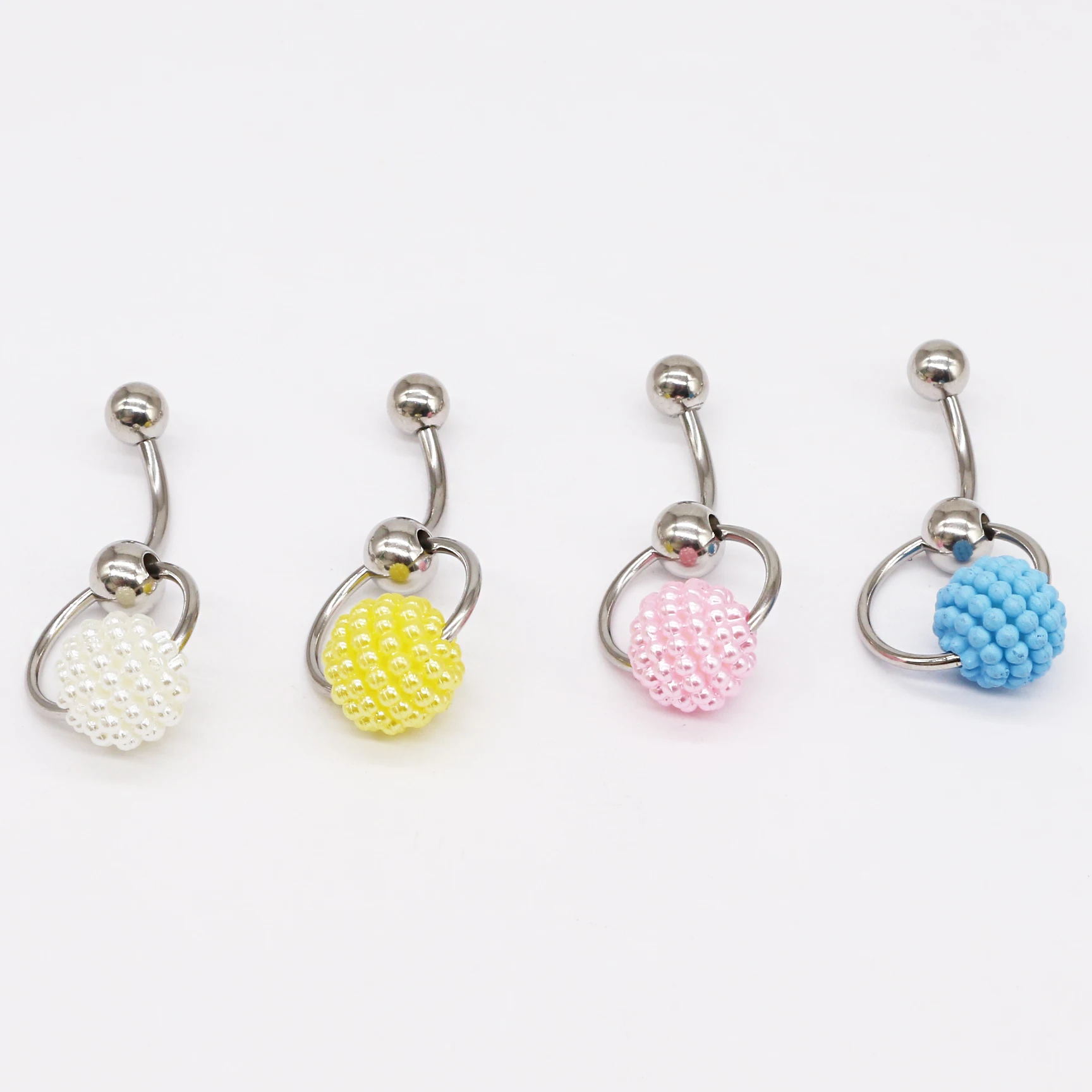 316L Surgical Steel Pearl Belly Button Ring For Navel Piercing - Image 2