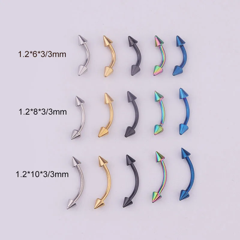 316L Surgical Steel Spike Eyebrow Ring For Eyebrow Piercing - Image 2