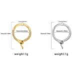 316L Surgical Steel Crystal Snake Clicker Ring For Septum, Nose Or Ear Piercing