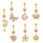 316L Surgical Steel CZ Crystal Piercing Jewelry