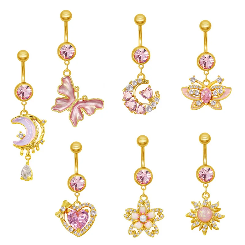 316L Surgical Steel CZ Crystal Piercing Jewelry