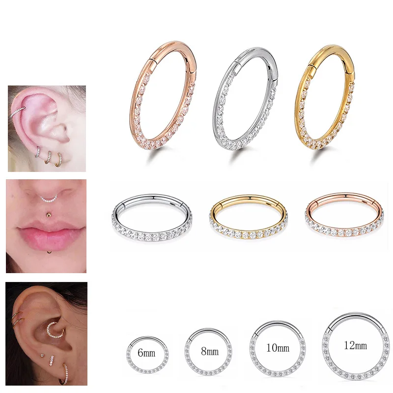 316L Surgical Steel Segment Clicker Ring For Septum Or Nose Piercing - Image 2