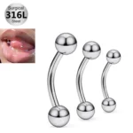316L Surgical Steel Snake Tongue Ring For Tongue Piercing