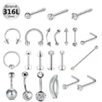 316L Surgical Steel 14G Tongue Ring For Tongue Piercing