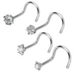 316L Surgical Steel CZ Nose Stud For Nose Piercing