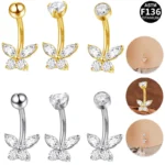ASTM F136 Titanium 14G Belly Button Ring For Navel Piercing
