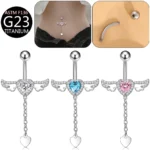 ASTM F136 Titanium 14G Belly Button Ring For Navel Piercing