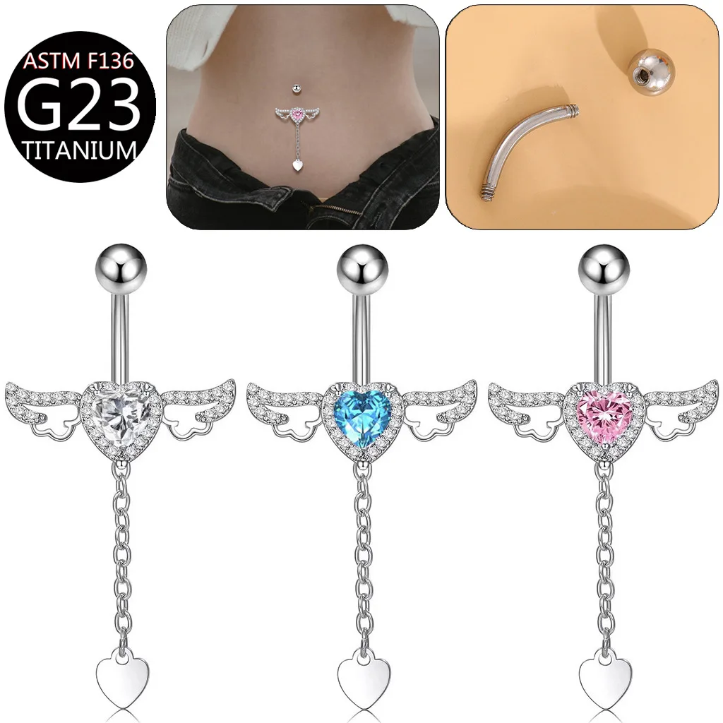 ASTM F136 Titanium 14G Belly Button Ring For Navel Piercing
