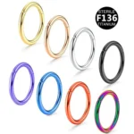 14K Solid Gold Segment Clicker Ring For Septum Or Nose Piercing