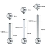 ASTM F136 Titanium 14G CZ Nipple Ring For Nipple Piercing