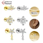 ASTM F136 Titanium Piercing Earring For Ear Piercing