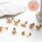 ASTM F136 Titanium 18G Threadless Labret Stud For Lip, Cartilage Or Tragus Piercing