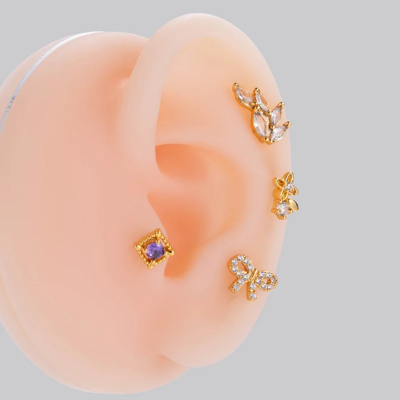 ASTM F136 Titanium 18G Threadless Labret Stud For Lip, Cartilage Or Tragus Piercing - Image 2