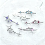 ASTM F136 Titanium CZ Star Labret Stud For Lip Or Cartilage Piercing