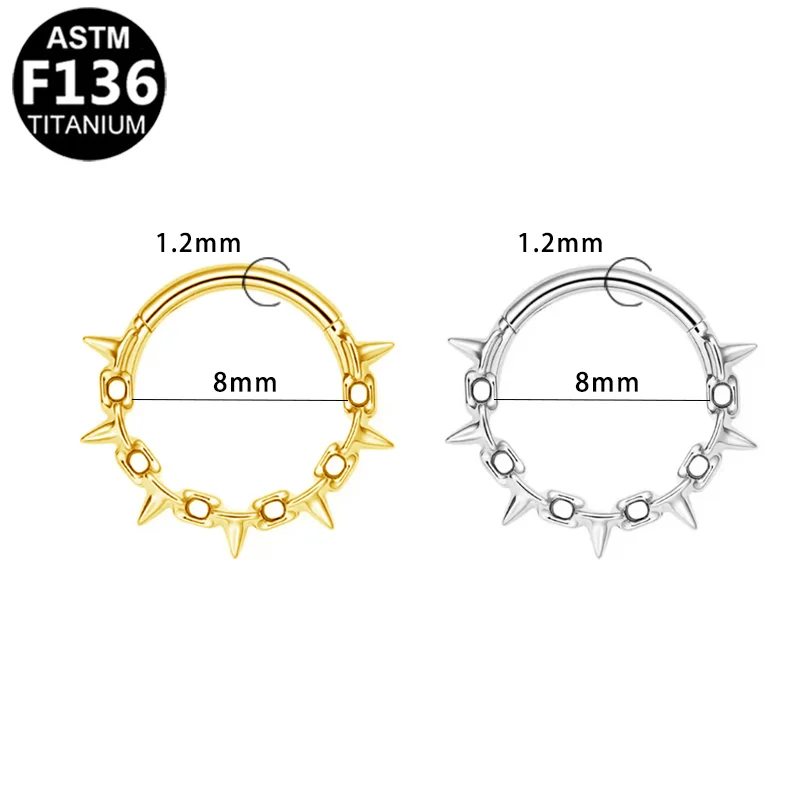 ASTM F136 Titanium CZ Nose Ring For Nose Piercing - Image 2