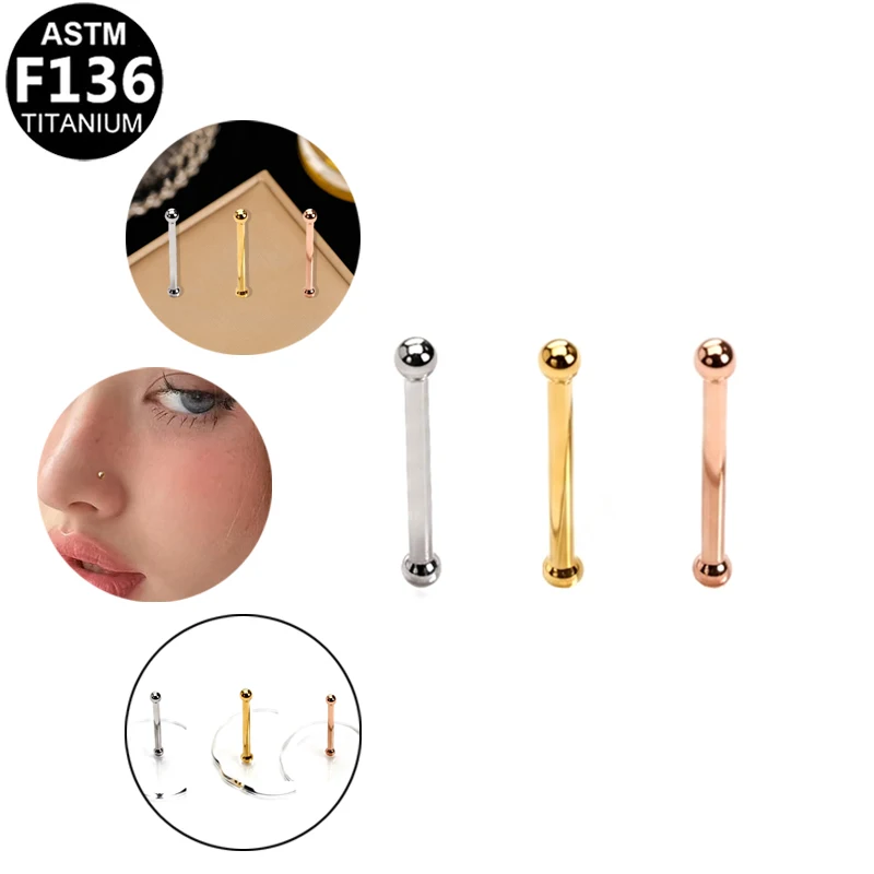 ASTM F136 Titanium Nose Ring For Nose Piercing