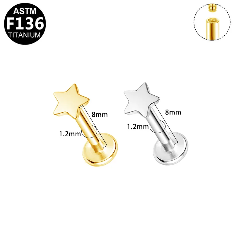 ASTM F136 Titanium Cartilage Stud For Cartilage Or Helix Piercing - Image 2