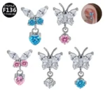 ASTM F136 Titanium Flower Internally Threaded Labret Stud For Lip, Cartilage Or Tragus Piercing