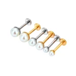 ASTM F136 Titanium 16G Pearl Bow Nose Stud For Nose Piercing
