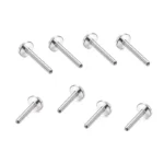ASTM F136 Titanium 18G Internally Threaded Labret Stud For Lip, Cartilage Or Tragus Piercing