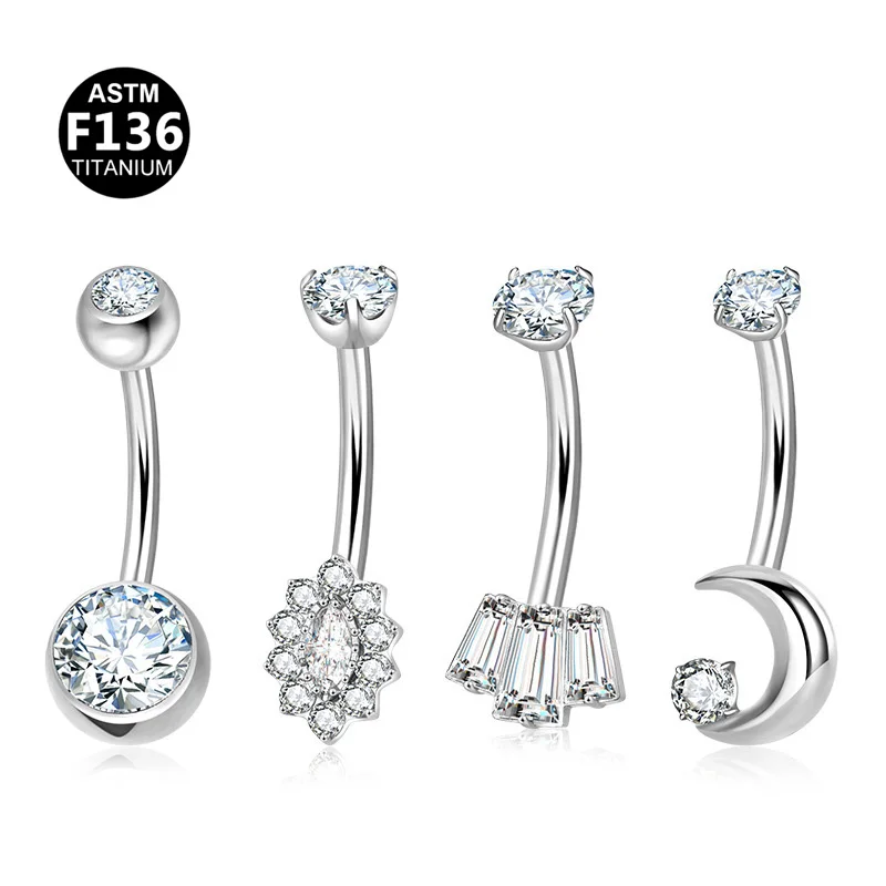 ASTM F136 Titanium Belly Button Ring For Navel Piercing - Image 2