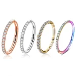 ASTM F136 Titanium CZ Cartilage Stud For Cartilage Or Helix Piercing