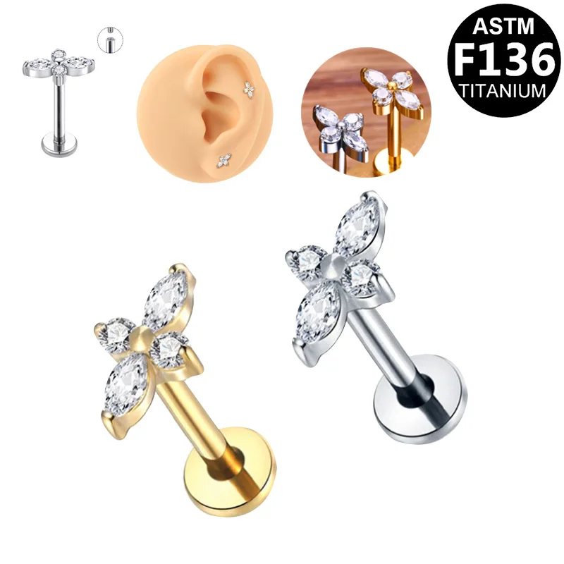 ASTM F136 Titanium Flower Piercing Jewelry